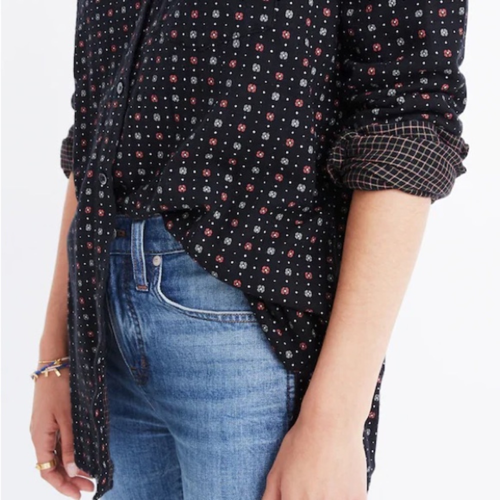 Madewell Oversized Ex-Boyfriend Shirt in Mayfair Foulard size Small - Picture 2 of 8